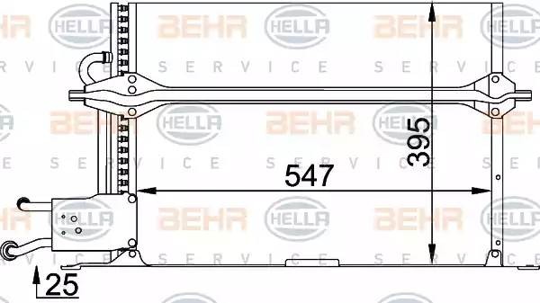 Конденсатор, кондиционер 8FC351035291 HELLA