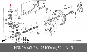 Главный тормозной цилиндр 46100SAAG52 HONDA
