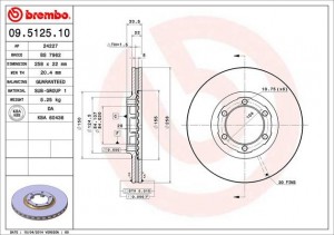 Тормозной диск 09.5125.10 BREMBO