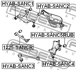 Сайлентблок HYAB-SANC5RUB FEBEST