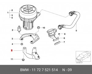 Насосный модуль дополнительного воздуха 11 72 7 521 514 BMW