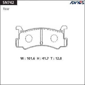 Колодки тормозные дисковые SN742 ADVICS