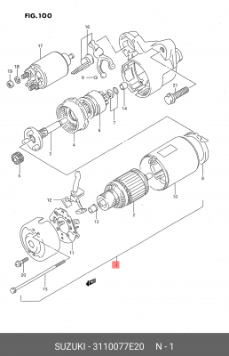 Стартер 31100-77E20 SUZUKI