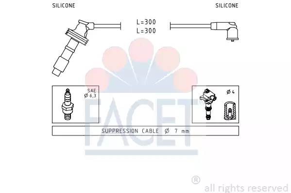 Ккомплект проводов зажигания 4.7059 FACET