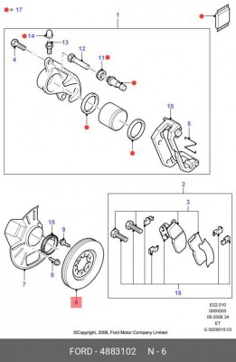 Диск тормозной 4 883 102 FORD