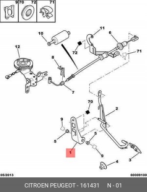 Кронштейн педали акселератора 1614 31 CITROEN PEUGEOT