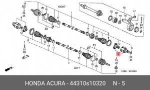 Шарнирный комплект, приводной вал 44310S10320 HONDA