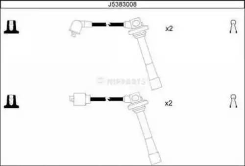 Ккомплект проводов зажигания J5383008 H B JAKOPARTS NIPPARTS
