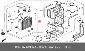 Испаритель, кондиционер 80210SM1A22 HONDA