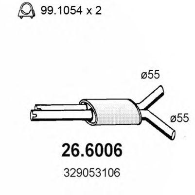 Средний глушитель выхлопных газов 266006 ASSO