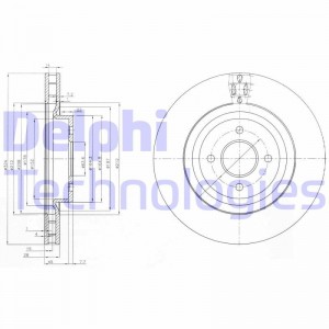 Тормозной диск BG3852 DELPHI