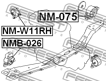 Подушка двигателя NM-W11RH FEBEST