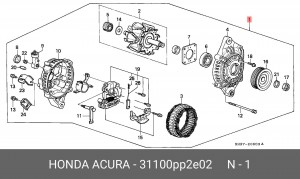 Генератор 31100PP2E02 HONDA