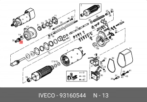 Ведущая шестерня, стартер 93160544 IVECO