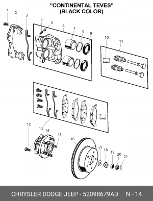 Ступица колеса 52098679AD CHRYSLER