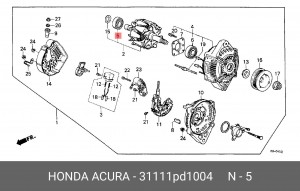 Подшипник генератора 31111PD1004 HONDA
