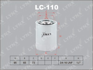 Фильтр масляный двигателя LC-110 LYNXAUTO