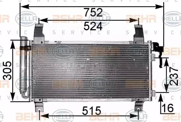 Конденсатор, кондиционер 8FC 351 301-181 HELLA