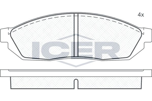 Комплект тормозных колодок, диско 180311 ICER