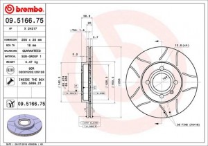 Тормозной диск 09.5166.75 BREMBO
