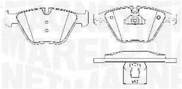 Комплект тормозных колодок, диско 430216170395 MAGNETI MARELLI