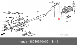 Глушитель выхлопных газов конечный 18030S10A00 HONDA