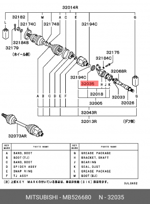 Уплотняющее кольцо, ступица колеса; Уплотняющее кольцо MB526680 MITSUBISHI