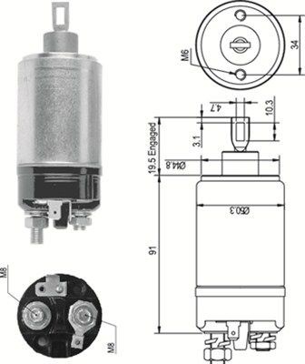 Тяговое реле, стартер 940113050087 MAGNETI MARELLI