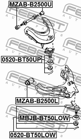 Сайлентблок рычага подвески MZAB-B2500U FEBEST
