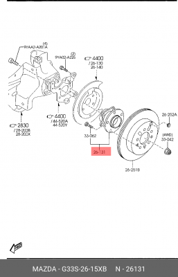 Подшипник ступицы колеса со ступицей (комплект) G33S-26-15XB MAZDA