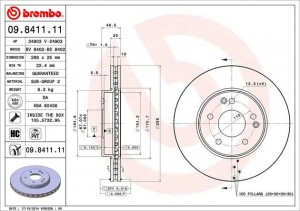 Тормозной диск 09.8411.11 BREMBO