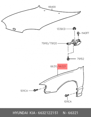 Крыло 6632122151 HYUNDAI KIA
