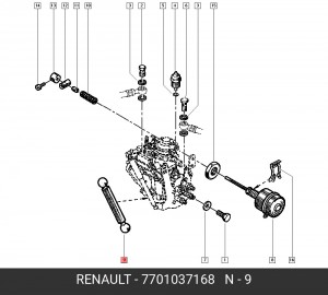 Амортизатор пульсации, система питания 7701037168 RENAULT