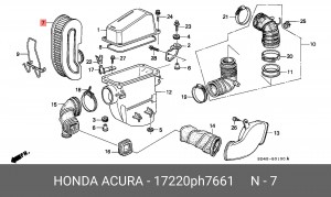 Воздушный фильтр 17220PH7661 HONDA