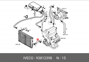 Шланг радиатора 93812398 IVECO