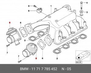 Клапан возврата ОГ 11 71 7 785 452 BMW