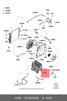 Прокладка, термостат 1S7G-8255-BD FORD