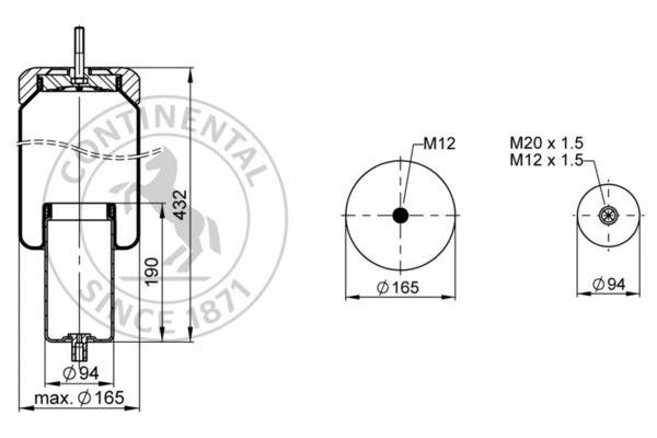 Рессора пневматическая SZ13025P05 CONTITECH