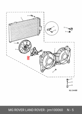 Вентилятор, охлаждение двигателя JRM100060 MG ROVER LAND ROVER
