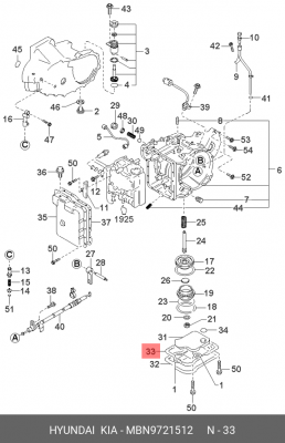 Прокладка АКПП MBN9721512 HYUNDAI KIA