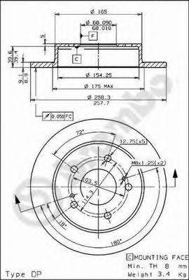 Тормозной диск 08.5443.50 BREMBO