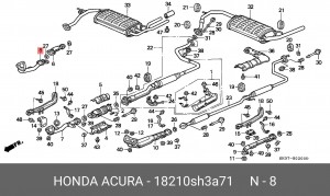 Выпускной трубопровод 18210SH3A71 HONDA
