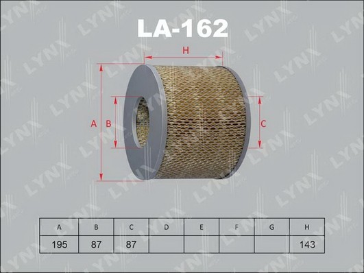 Фильтр воздушный LA-162 LYNXAUTO