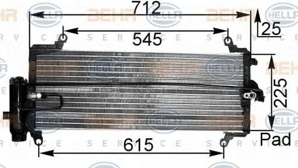 Конденсатор, кондиционер 8FC351300461 HELLA