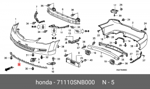 Спойлер - юбка бампера 71110SNB000 HONDA