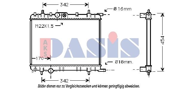 Радиатор, охлаждение двигател 120595N AKS DASIS