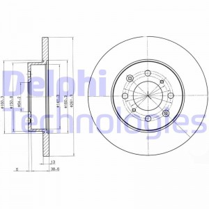 Тормозной диск BG3262 DELPHI
