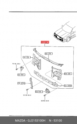 Облицовка передка GJ21-53-100H MAZDA