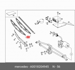 Поводок стеклоочистителя A 001 820 49 45 MERCEDES BENZ