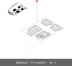 Коврики салона (комплект) 7711422911 RENAULT